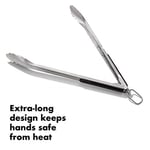 OXO Good Grips Paslanmaz Çelik Uzun Barbekü Maşası, Dahili Şişe Açacaklı 47,5 cm - Sosis, Sebze ve Daha Fazlası İçin - Seçenekler: Maşa, Izgara Fırçası, Spatula, Dijital termometre