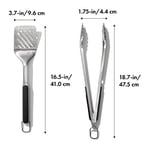 OXO Good Grips Spatula ve Maşa Seti - Bulaşık Makinesinde Yıkanabilir Barbekü Maşası Seti Paslanmaz Çelik Et Spatulalı - 41 cm ve 47,5 cm
