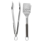 OXO Good Grips Spatula ve Maşa Seti - Bulaşık Makinesinde Yıkanabilir Barbekü Maşası Seti Paslanmaz Çelik Et Spatulalı - 41 cm ve 47,5 cm