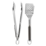 OXO Good Grips Spatula ve Maşa Seti - Bulaşık Makinesinde Yıkanabilir Barbekü Maşası Seti Paslanmaz Çelik Et Spatulalı - 41 cm ve 47,5 cm