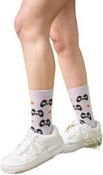 Oyun Konsolu Desenli Unisex Kolej Çorap Lila 36-44