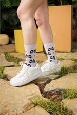 Oyun Konsolu Desenli Unisex Kolej Çorap Lila 36-44
