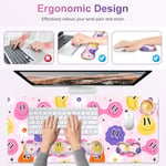 Oyun Mouse Pad Bilek Desteği: 4'ü 1 Arada Fare Altlığı Seti, Bilek ve Klavye Dayanımlı Fare Altlığı Seti, Bilgisayar Masası Mat, Bellek Köpüklü Kaymaz Masa Pedi Koruyucu Ev Ofis için Kolay Yazma Ağrı