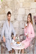 Özdilek Bornoz Seti Wedding Gri Pudra