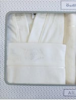 Özdilek Ditsy Aile Bornoz Seti- Krem Gri