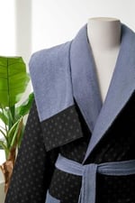 Özdilek Özdilek Masculine Ethnic Indigo Bornoz Seti