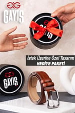 Özel Kutulu | Premium%1oo Hakiki Deri Tek Parça | 3.5cm Erkek Kumaş Pantolon - Takım Elbise Kemeri