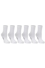 OZZY SOCKS 6'lı Kadın Beyaz Çizgisiz Kolej Çorabı - Yumuşak ve Rahat Organik Pamuklu Çoraplar - Ergonomik Tasarım ve Uzun Ömürlü Kullanım (36-40)