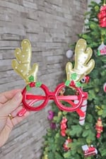 P.E.K.Shop Yılbaşı Parti Gözlüğü Gold Geyik Boynuzlu Lüks Yılbaşı Gözlüğü Parti Gözlük