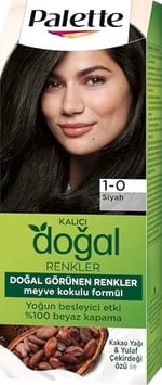 Palette Kalıcı Doğal Renkler 1-0 Siyah Kakao Yağı & Yulaf Çekirdeği Özlü Saç Boyası