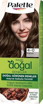 Palette Kalıcı Doğal Renkler 4-0 Amber Kahve Saç Boyası