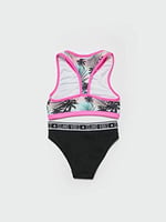 Palmiye baskılı halter kesim kız çocuk bikini takımı DB200723BT BASKILI 7-8 Yaş