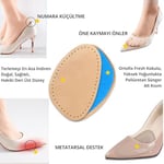 Palwin Ayakkabı Numara Küçültme Pedi, Hakiki Deri Ön Tabanlık, Stiletto Için Kaydırmaz Yarım Ayakkabı Tabanlığı, 1 Çift (36-40, Naturel)