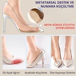 Palwin Ayakkabı Numara Küçültme Pedi, Hakiki Deri Ön Tabanlık, Stiletto Için Kaydırmaz Yarım Ayakkabı Tabanlığı, 1 Çift (36-40, Naturel)