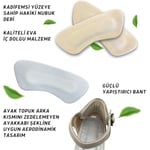 Palwin Ayakkabı Vurma Önleyici Topuk Pedi, Hakiki Yumuşak Nubuk Deri Ayakkabı Numara Küçültme Pedi, 1 Çift (Krem)