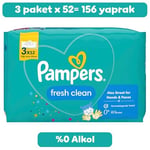 Pampers Fresh & Clean Islak Bebek Mendili (3 paket = 156 Islak Mendil)