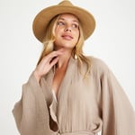 Pamuklu Dokuma Beli Kuşaklı Maxi Kadın Kimono Kaftan | Plaj Kimono | Müslin Kimono Uzun Plaj Bol Uzun Boho Bikini Cover Up Büyük Beden Hafif Kadın Plaj Kıyafeti Plaj Elbisesi Pareo