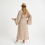 Pamuklu Dokuma Beli Kuşaklı Maxi Kadın Kimono Kaftan | Plaj Kimono | Müslin Kimono Uzun Plaj Bol Uzun Boho Bikini Cover Up Büyük Beden Hafif Kadın Plaj Kıyafeti Plaj Elbisesi Pareo