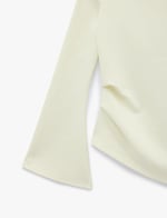 Pamuklu Drapeli Asimetrik Kesim Uzun İspanyol Kol Tişört - Bedenler: S, X Small, M, L, X Large, XXL
