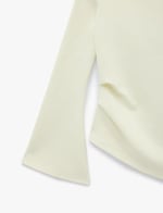 Pamuklu Drapeli Asimetrik Kesim Uzun İspanyol Kol Tişört - Bedenler: S, X Small, M, L, X Large, XXL