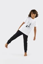 Panço Erkek Çocuk Beli Lastikli Siyah Pijama Altı