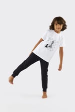 Panço Erkek Çocuk Beli Lastikli Siyah Pijama Altı