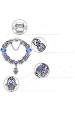 Pandora Tarz, Mavi Taşlı Charm Bileklik, Ahşap Kutu Içerisinde takıNM330