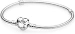 Pandora tarz Worldshop Charm Uyumlu Kalp Klips Yılan Bileklik Ahşap