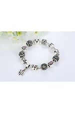 Pandora Tarzı, Love Charmlı, Gümüş Charm Bİleklik Sevgililer gününe Özel, Ahşap Kutu İçerisinde takıNM306