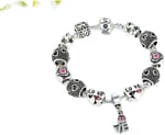 Pandora Tarzı, Love Charmlı, Gümüş Charm Bİleklik Sevgililer gününe Özel, Ahşap Kutu İçerisinde takıNM306