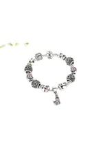 Pandora Tarzı, Love Charmlı, Gümüş Charm Bİleklik Sevgililer gününe Özel, Ahşap Kutu İçerisinde takıNM306
