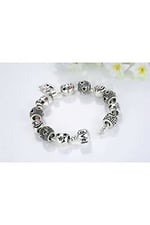 Pandora Tarzı, Love Charmlı, Gümüş Charm Bİleklik Sevgililer gününe Özel, Ahşap Kutu İçerisinde takıNM306