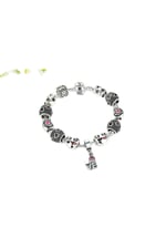 Pandora Tarzı, Love Charmlı, Gümüş Charm Bİleklik Sevgililer gününe Özel, Ahşap Kutu İçerisinde takıNM306