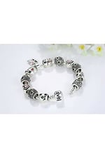 Pandora Tarzı, Love Charmlı, Gümüş Charm Bİleklik Sevgililer gününe Özel, Ahşap Kutu İçerisinde takıNM306