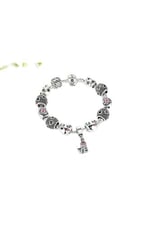 Pandora Tarzı, Love Charmlı, Gümüş Charm Bİleklik Sevgililer gününe Özel, Ahşap Kutu İçerisinde takıNM306