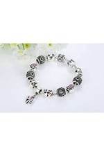 Pandora Tarzı, Love Charmlı, Gümüş Charm Bİleklik Sevgililer gününe Özel, Ahşap Kutu İçerisinde takıNM306