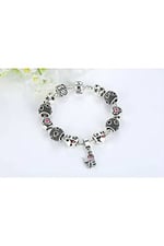 Pandora Tarzı, Love Charmlı, Gümüş Charm Bİleklik Sevgililer gününe Özel, Ahşap Kutu İçerisinde takıNM306