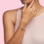Pandora Tipi Charm Uyumlu Yılan Zincir Bileklik Kadın, Yuvarlak Tokalı Gümüş Renk Paslanmaz Çelik Şık Bileklik, Dayanıklı Hediyelik Kadın Takı Özel Günler İçin