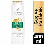 PANTENE Güç ve Parlaklık 3'ü 1 Arada Şampuan 400 ml - Seçenekler: Standart 3lü paket, Standart
