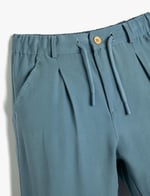 Pantolon Beli Bağlamalı ve Lastikli Cepli Dar Paça