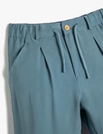 Pantolon Beli Bağlamalı ve Lastikli Cepli Dar Paça