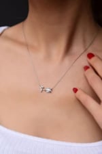 Papatya Silver 925 Ayar Gümüş Rodyum Kaplama Beyaz Opal Taşlı Lale Kolye
