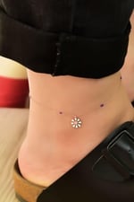 Papatya Silver 925 Ayar Gümüş Rose Kaplama Mor Mineli Halhal