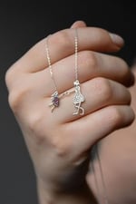 Papatya Silver 925 Ayar Kadın Anne Ve Kız Çocuk Model Rodyum Kaplama Gümüş Kolye