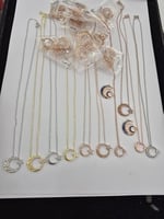 Papatya Silver 925 Ayar Rose Altın Kaplama Gümüş Ay Yıldız Kolye