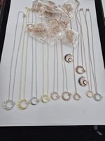 Papatya Silver 925 Ayar Rose Altın Kaplama Gümüş Ay Yıldız Kolye