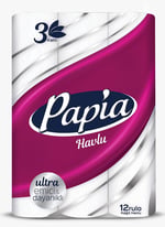 Papia 3 Katlı Ultra Emici & Dayanıklı 12'li Kağıt Havlu (1 x 12 Rulo)