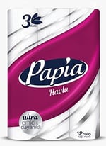 Papia 3 Katlı Ultra Emici & Dayanıklı 12'li Kağıt Havlu (1 x 12 Rulo)