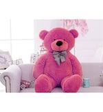 Papyonlu Sevimli Peluş Şaşkın Ayı 80 cm - Sevgiliye Özel HEDİYE Fuşya