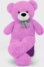 Papyonlu Sevimli Peluş Şaşkın Ayı 80 cm - Sevgiliye Özel HEDİYE Fuşya